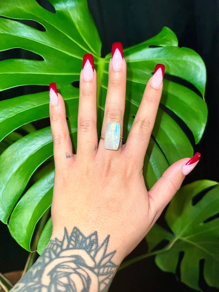 Gold Filled Adjustable Rings Labradorite & Moonstone