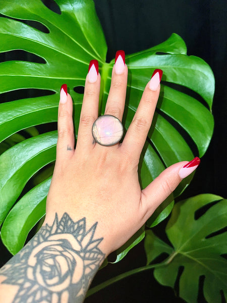 Gold Filled Adjustable Rings Labradorite & Moonstone