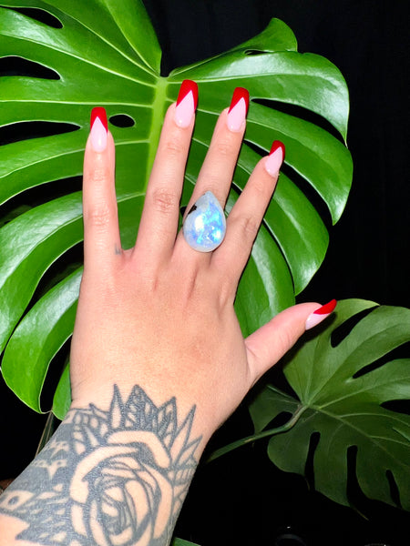 Gold Filled Adjustable Rings Labradorite & Moonstone