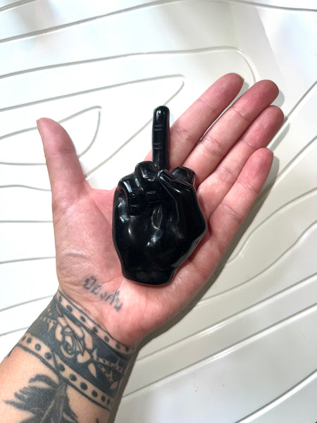 Black Obsidian Hand Carving
