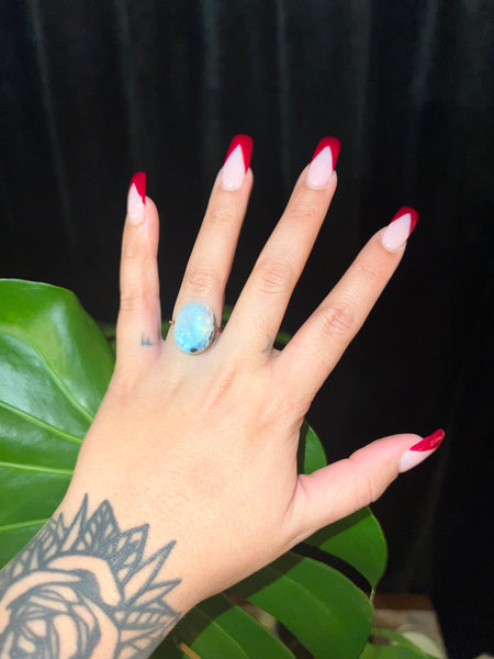 Gold Filled Adjustable Rings Labradorite & Moonstone