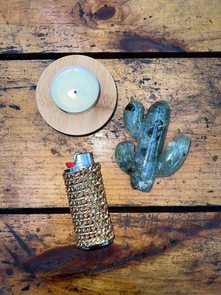 Cactus Prehnite Carving