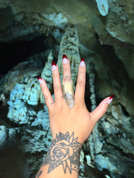 Chunky Clear Quartz Power Ring