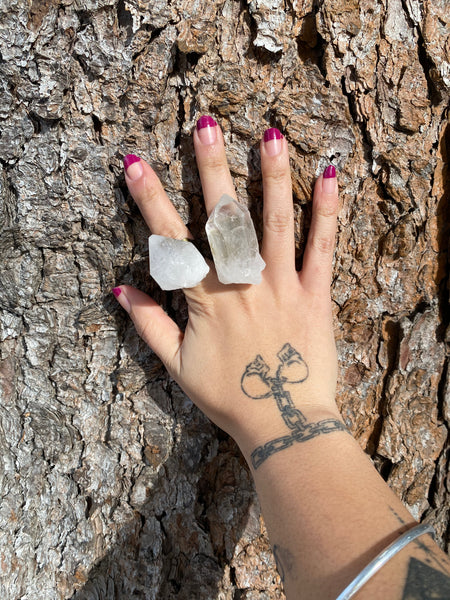 Chunky Clear Quartz Power Ring