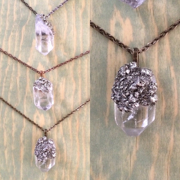 Pyrite Quartz charm