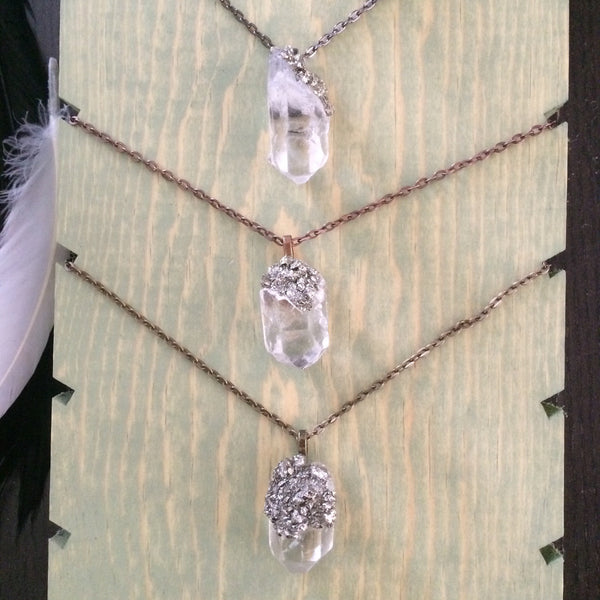 Pyrite Quartz charm