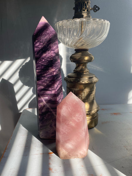 Rose Quartz Tower 9”