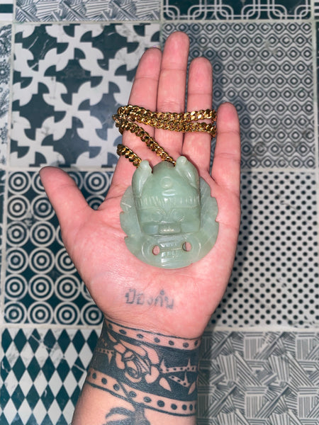 Lion Jade Head Necklace