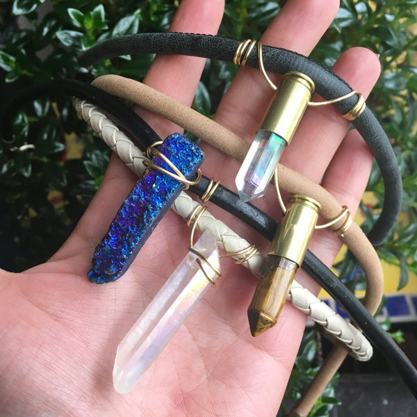 Leather Bullet Necklace