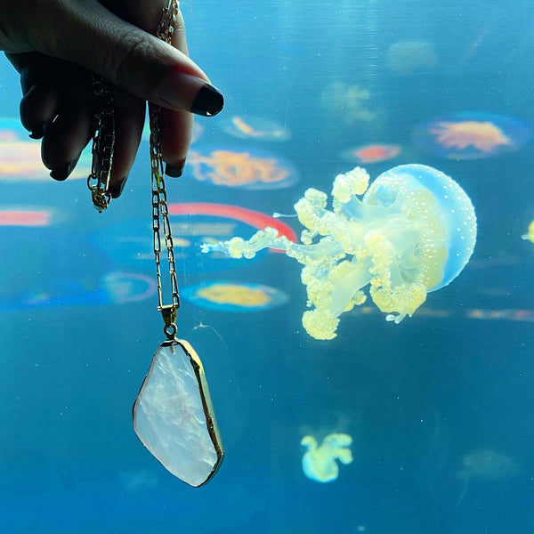 Rose Quartz Figaro Chain