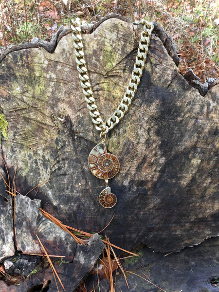 Ammonite Mega Chain Magnet Clasp Necklace