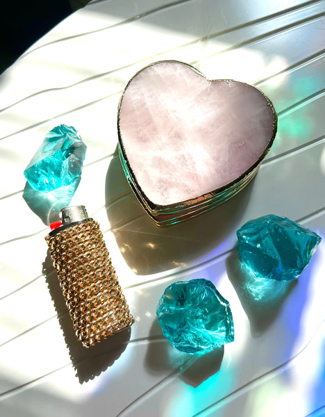 Rose Quartz Heart Coasters