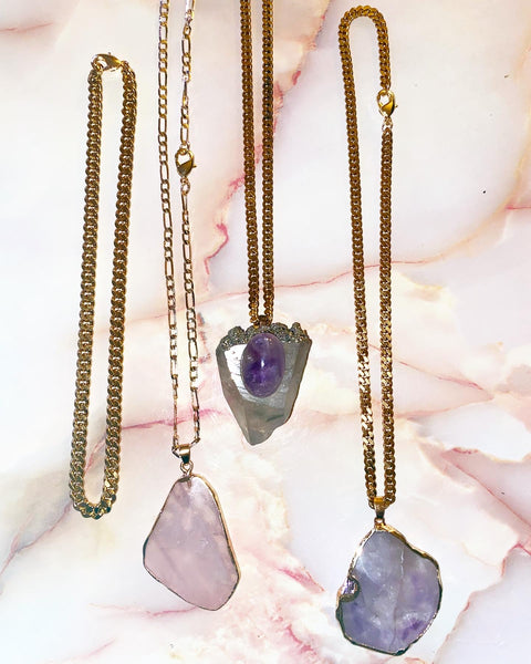 Rose Quartz Figaro Chain