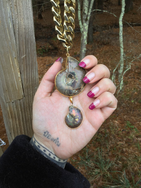 Ammonite Mega Chain Magnet Clasp Necklace