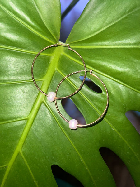 Imani Pearl Hoop Earrings